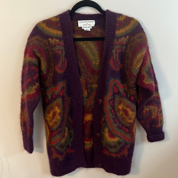 Michelle Stuart hand knit vintage cardigan size Medium - Picture 1 of 4